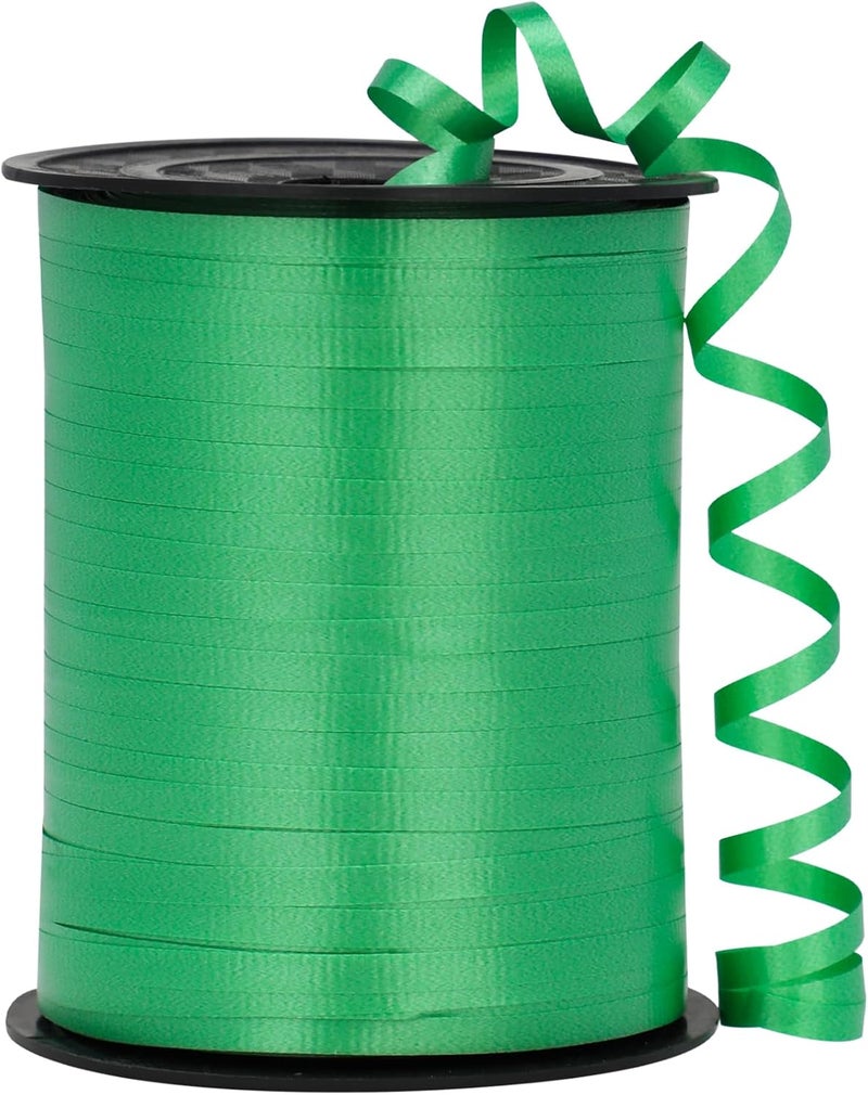OMISELIO Green Ribbon - 500 Yard Crimped Dark Green Curly Ribbon for Gift Wrapping, Balloons, Christmas, St. Patrick's Day, Graduation - Image 1